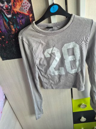 Camiseta Crop Gris Talla S