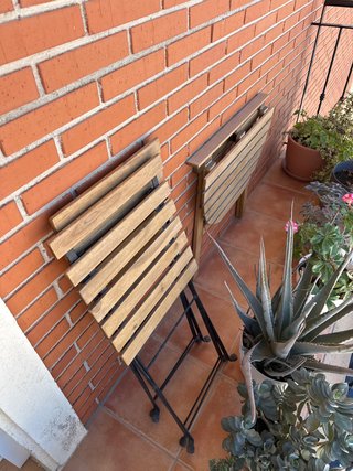 Set de 2 Sillas y Mesa Plegables para Balcón
