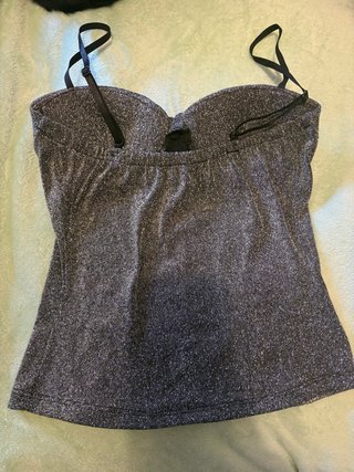 Camiseta de tirantes con brillos gris