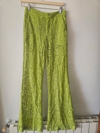 Pantalón Verde de Encaje