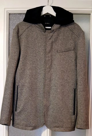 Chaqueta Zara marrón jaspeado capucha desmontable