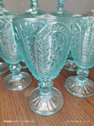 Set de 12 Copas de Cristal Vintage