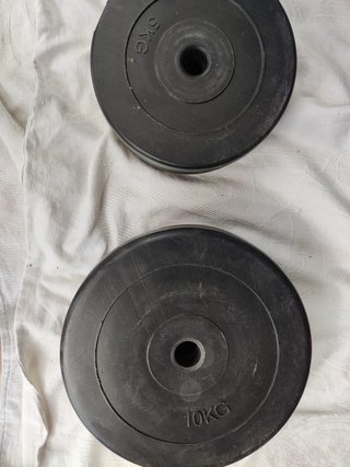 Lote 10 discos de pesas 47,5 kg (2x10, 4x5...)