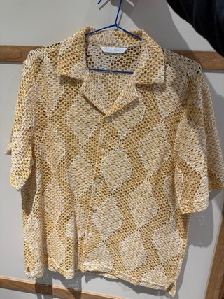 Camisa Zara Manga Corta Amarilla Talla S SIN USAR