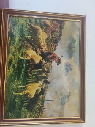 Cuadro al óleo con marco de madera