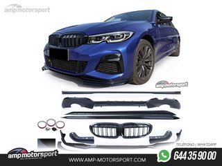 KIT SPOILERS PARA BMW SERIE 3 G20 LOOK PERFORMANCE NEGRO BRILLO