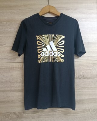 Camiseta Adidas Negra Estampada Talla S - Algodón