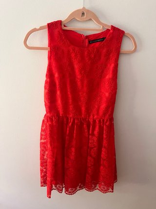 Vestido Rojo Zara Woman Talla S