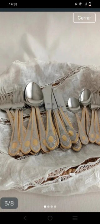 Set de Cubiertos Plateados y Dorados