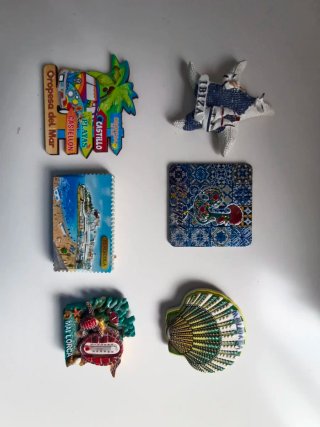 Set di 6 magneti da frigo turistici