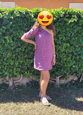 Vestido morado asimétrico Brownie
