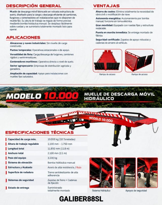 Rampa de carga y descarga muelle 10.000 kilos