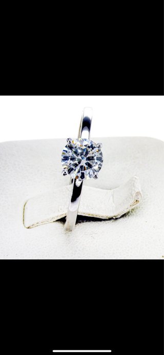 Anillo de Oro Blanco 14k y Diamante 1.2ct