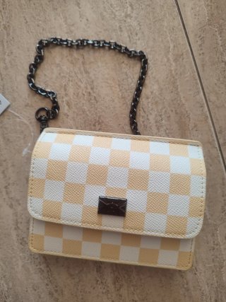 Mini bolso bag mano Benetton de cuadros