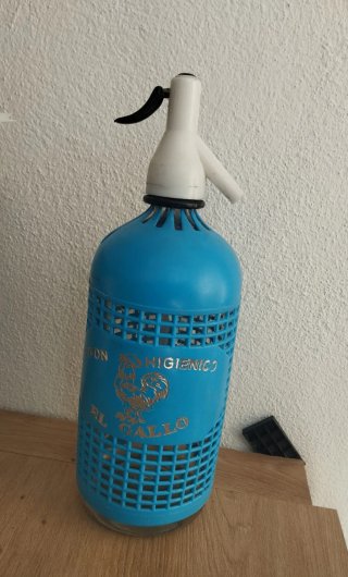 Sifón Vintage El Gallo de vidrio