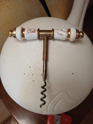 Cavatappi Vintage in Ottone e Porcellana