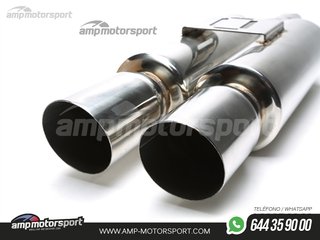 SILENCIOSO UNIVERSAL SALIDA DOBLE OVAL TIPO MOTO 92/87MM