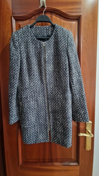 Chaqueta de Tweed con Cremallera
