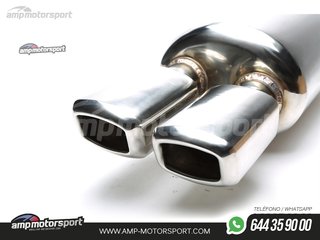 SILENCIOSO UNIVERSAL DOBLE SALIDA CUADRADA BORDE GRUESO 2x86x70MM