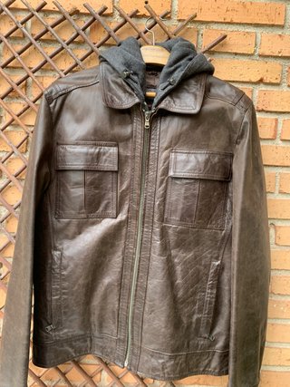 Chaqueta de cuero Zara Home marrón Talla XL