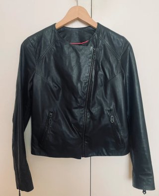 Cazadora de Cuero Las Pepas Negra Talla S