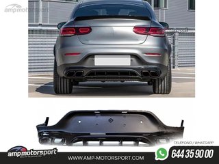 DIFUSOR TRASERO CON COLAS NEGRAS PARA MERCEDES GLC COUPE C253 NEGRO MATE/BRILLO