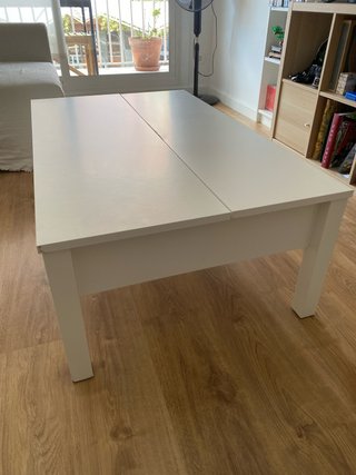 Mesa de centro elevable blanca Ikea TRULSTORP