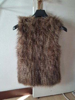 Chaleco de Pelo Sintético Marrón Talla S