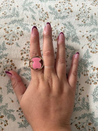 Anillo Tous Plateado y Rosa