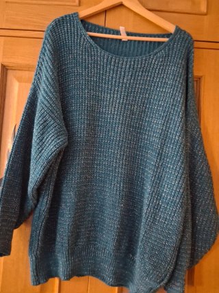 Jersey de punto color azul cerceta