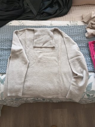 Jersey de Cuello Alto Beige Grisáceo