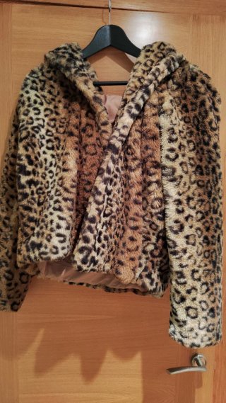 Abrigo de Pelo Estampado Animal