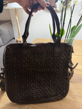 Bolso de piel Biba trenzado