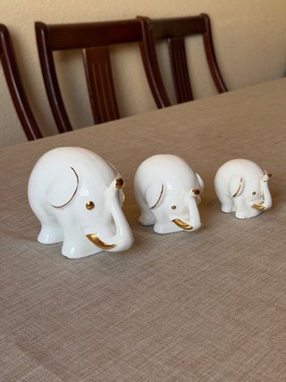 Set di 3 Elefanti in Ceramica Decorativi