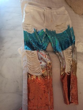 Pantalón de lentejuelas multicolor