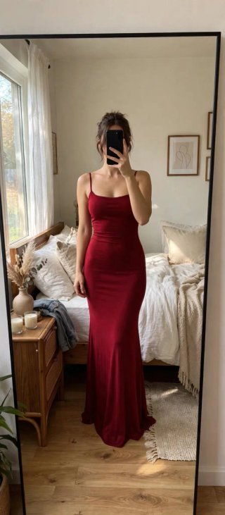 Vestido Largo Rojo Talla L