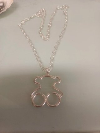 Collar de Acero con Colgante de Oso