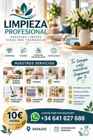 Servicio de limpieza y planchado en Badajoz.