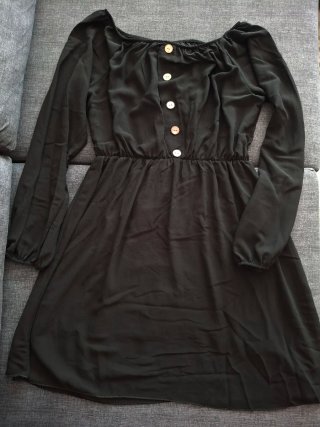 Vestido Negro con Botones