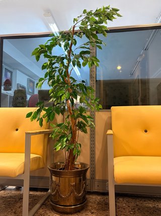 Planta Artificial con Macetero Metálico