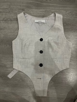 Chaleco Bershka Gris Talla S