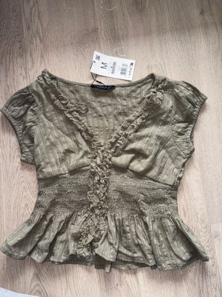 Blusa Verde Stradivarius Talla M