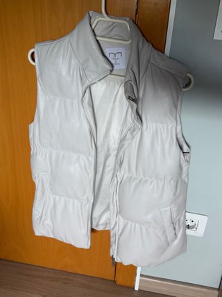 Chaleco Blanco Efecto Piel MLN