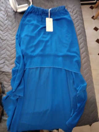 Falda larga azul