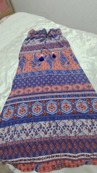 Falda larga boho estampada