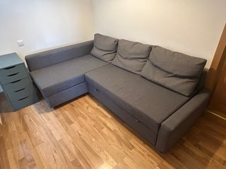 Divano letto ad angolo Friheten grigio