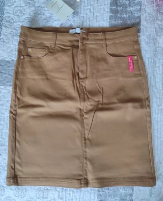 Falda Midi Efecto Piel Cortefiel