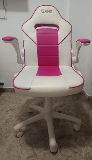Sillón Gamer Escritorio Blanco y Rosa