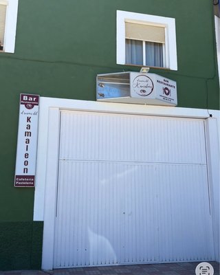 Puerta de cochera abatible con puerta peatonal