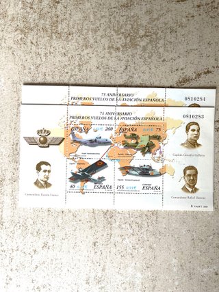 Blocs Sellos 75 Aniversario Aviación Española